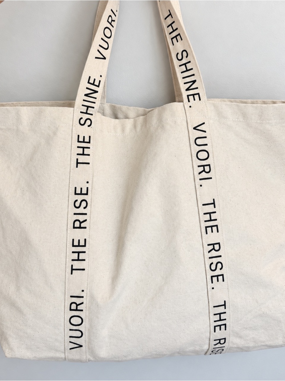 Vuori The Rise The Shine Oversized Canvas Tote Bag Natural Beige
